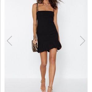 NASTY GAL Flip Em Off Black Mini Dress